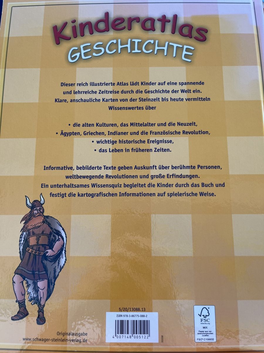 Libri: Kinderatlas Geschichte - Menschen, Länder, Epochen – Usato da Hünenberg See venduto da spartakus02 2
