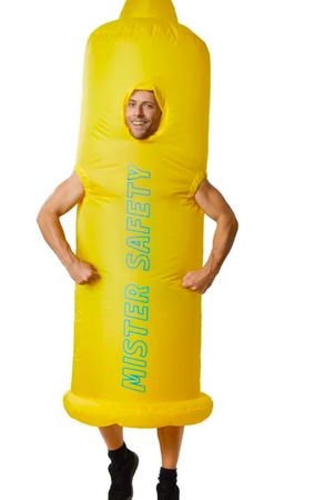 Selbstaufblasbares Kostüm Kondom