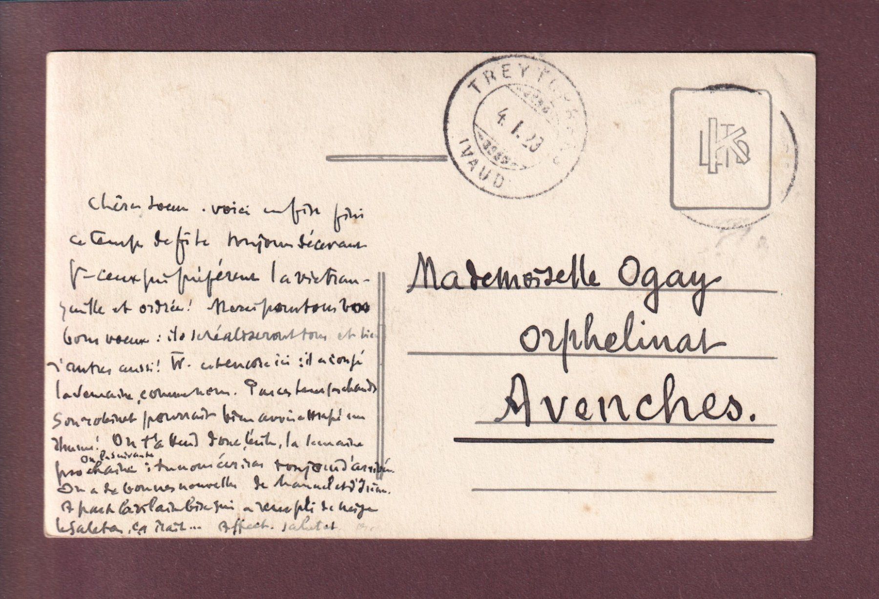 Cartoline postali: Photo - TREYTORRENTS - 1929 – Usato da Pully venduto da nicecards 1