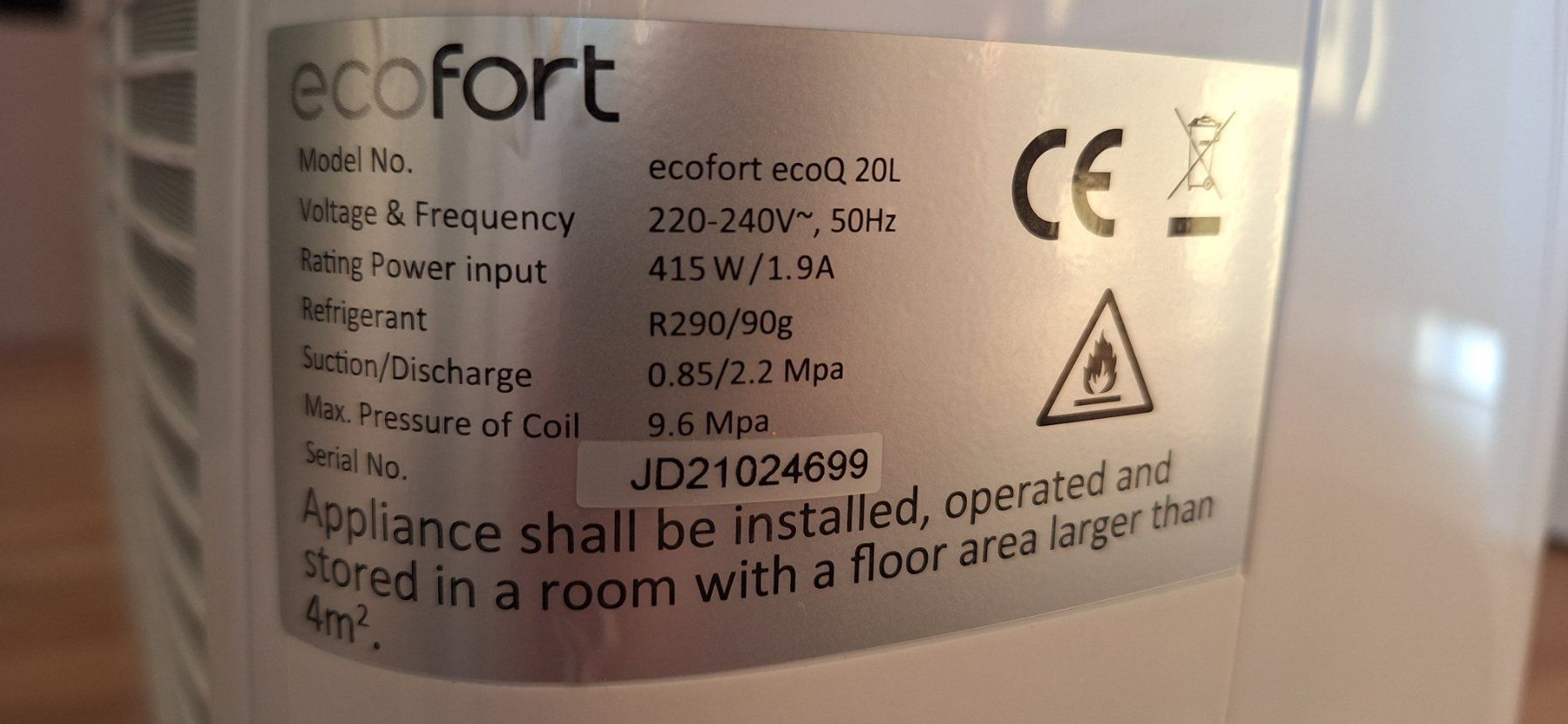 Ecofort Déshumidificateurs: Luftentfeuchter Ecofort EcoQ 20l – D'occasion à Root par Patrickvw 4