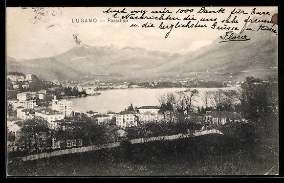 Cartoline postali: AK Lugano, Paradiso – Usato da Berlin venduto da bartko-reher