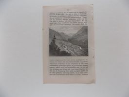 Airolo Kanton Tessin Xylographie