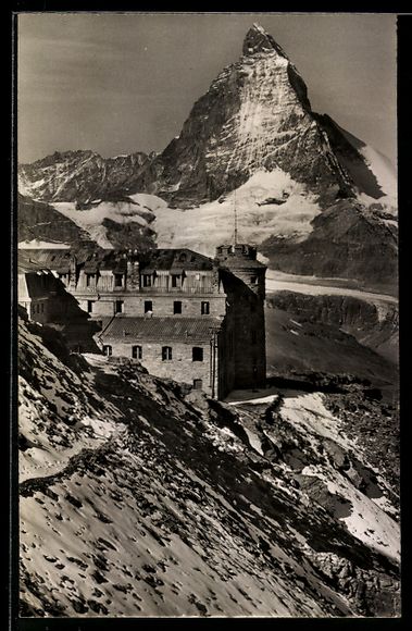 Ansichtskarten: Zermatt, Hotel Gornergrat mit Matterhorn – Gebraucht aus Berlin von bartko-reher