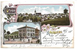 Gruss aus Kirchberg (SG) Rose - Lichtensteiger - Litho 1908