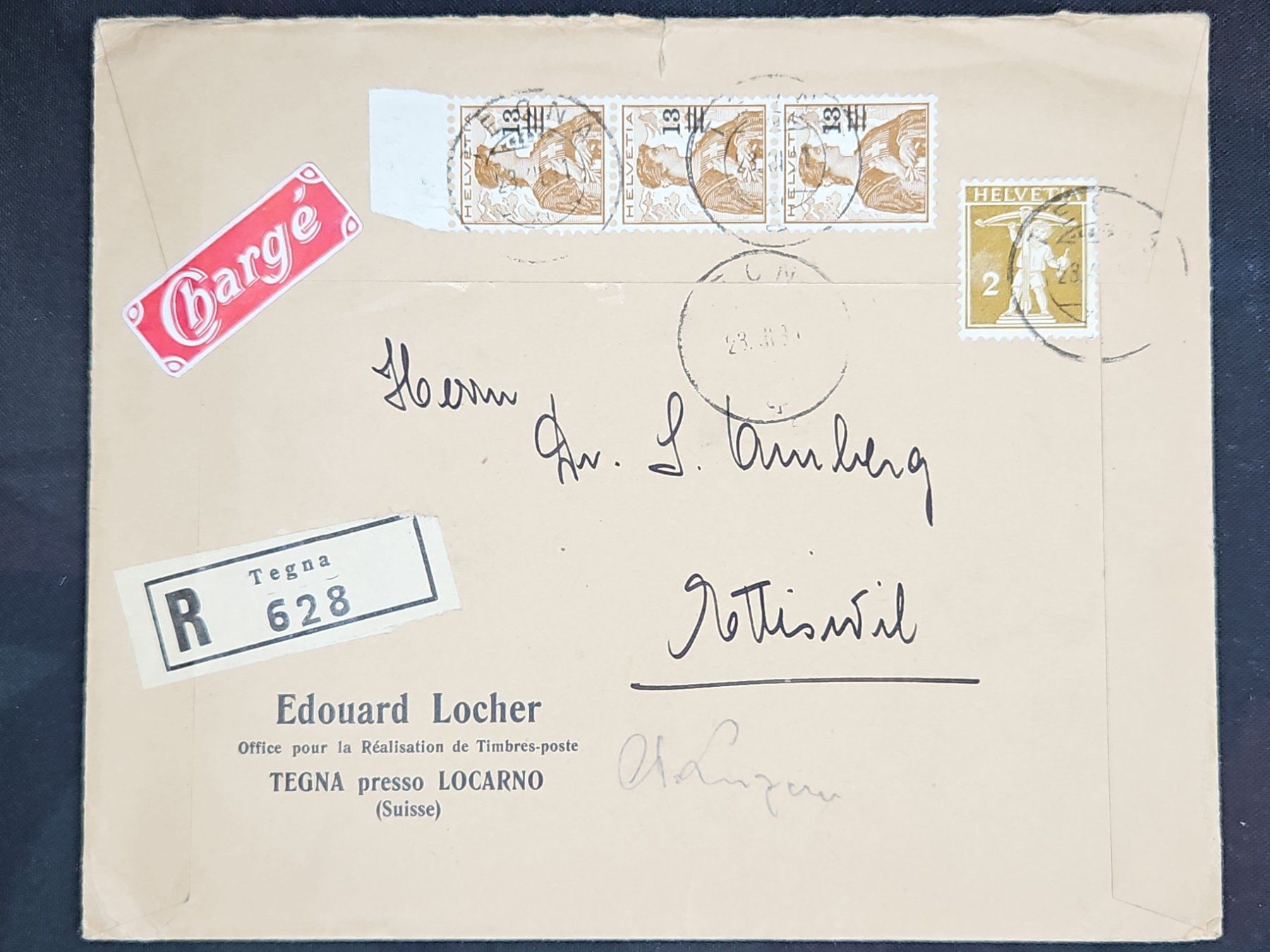 Tutti i francobolli: CL23 Enveloppe + Timbre Suisse 19xx – Usato da Cousset venduto da Patrick_Collections