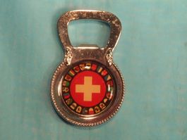 Schweizer Wappen Flaschenöffner  mit Magnet, Metall