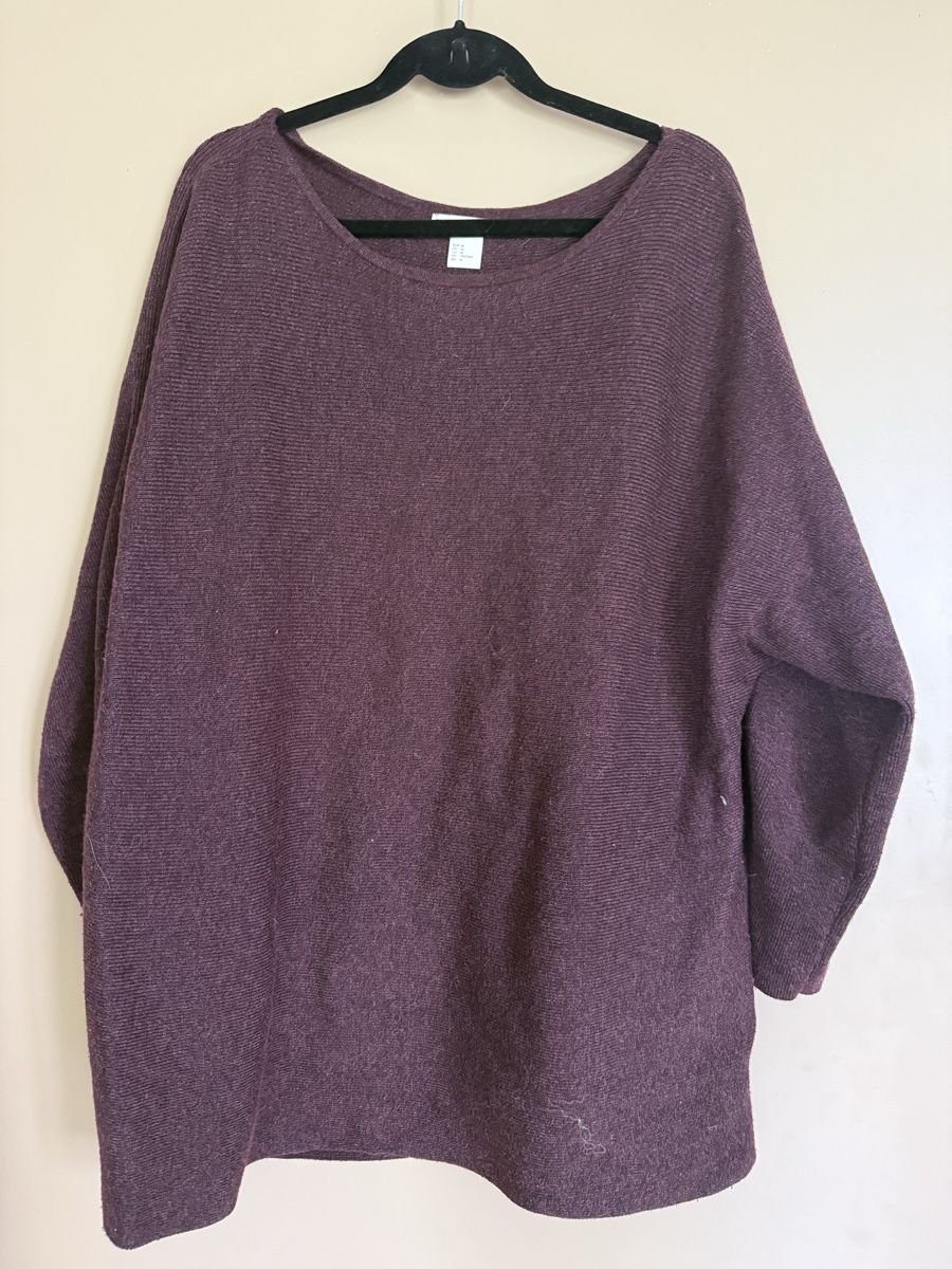 Pullover & Sweatshirts: H&M Basic Oversize Strickpullover Bordeaux/Mauve – Gr. M – Gebraucht aus Bergdietikon von jan_cvr5