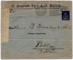 25 Rp. Helvetia m.S. ABART auf Privatganzsache von ZÜRICH