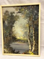 Wunderschönes Ölbild auf Leinwand, Waldsee Landschaft