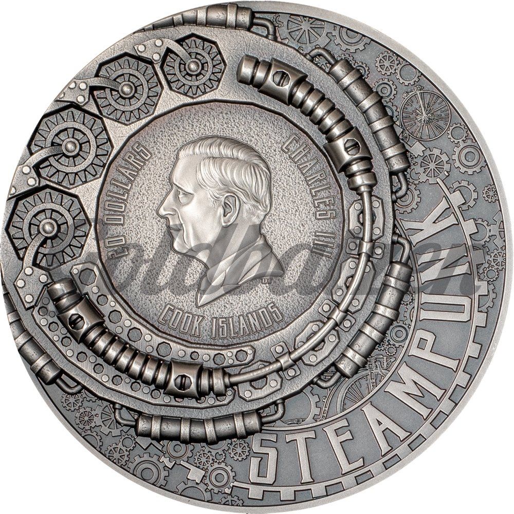 Alle Münzen: Cook Inseln  Steampunk Aviation 3 OZ – Neu und originalverpackt aus Liestal von Goldbatzen 1