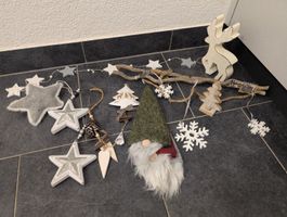 Wunderschöne Weihnachtsdeko, Holz, Sterne, Zwerg, Top! ab 1f