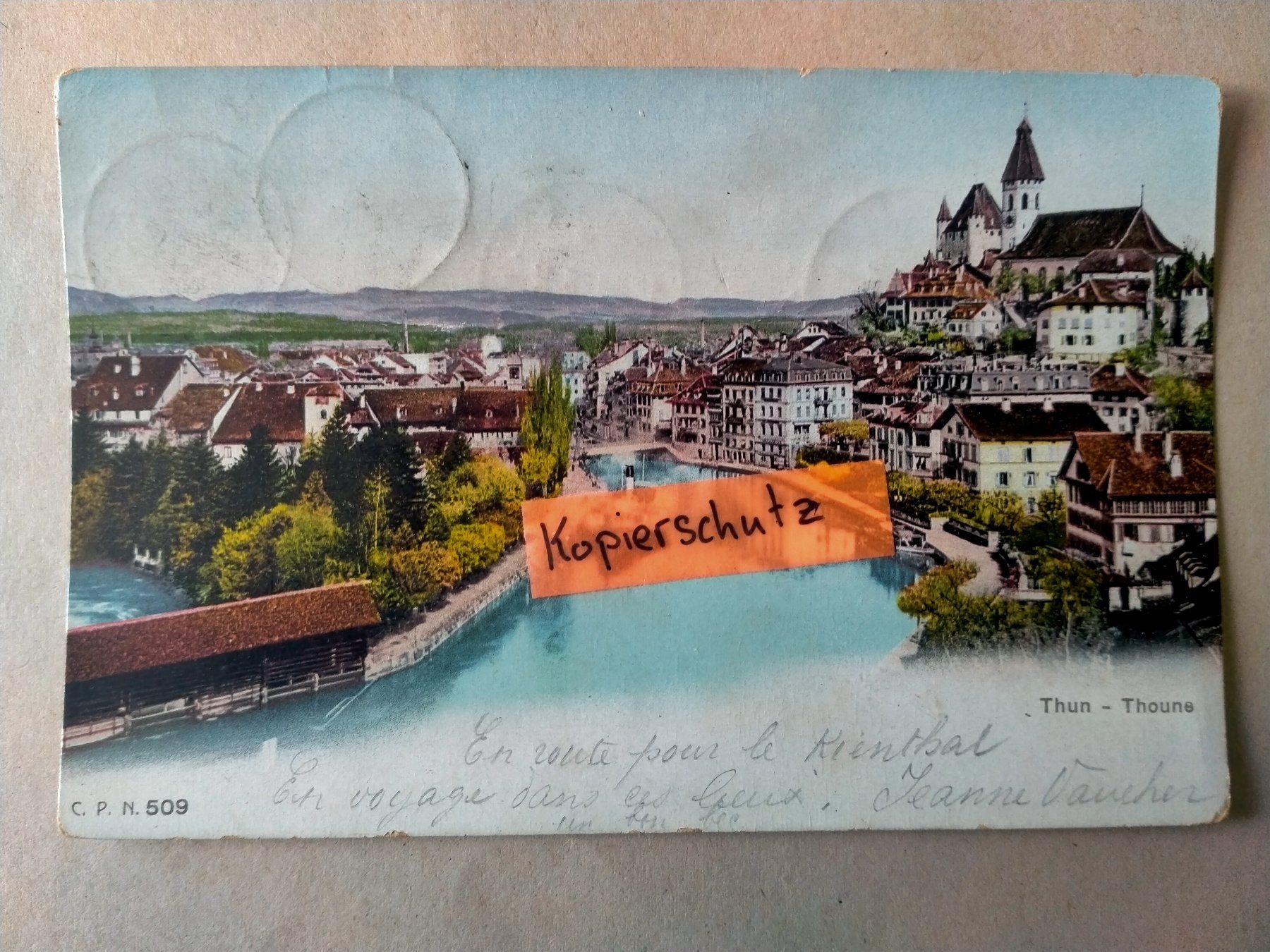 Ansichtskarten: Thun - Thoune / AK um 1905  / Bern – Gebraucht aus Küssnacht am Rigi von cartolina-1