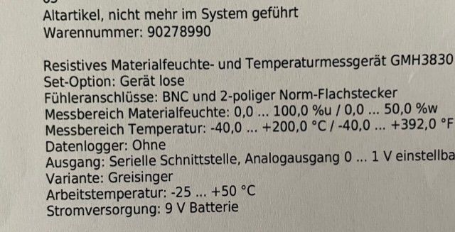 Misurare: Handmessgerät Materialfeuchte- und Temperatur GMH3830 – Nuovo (secondo la descrizione) da Au ZH venduto da Jaggy4 4