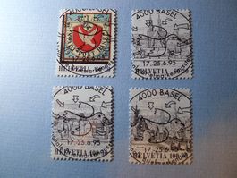 1995 NABA  Basler Taube W75-W78 Ausstellun Vollstempel BASEL