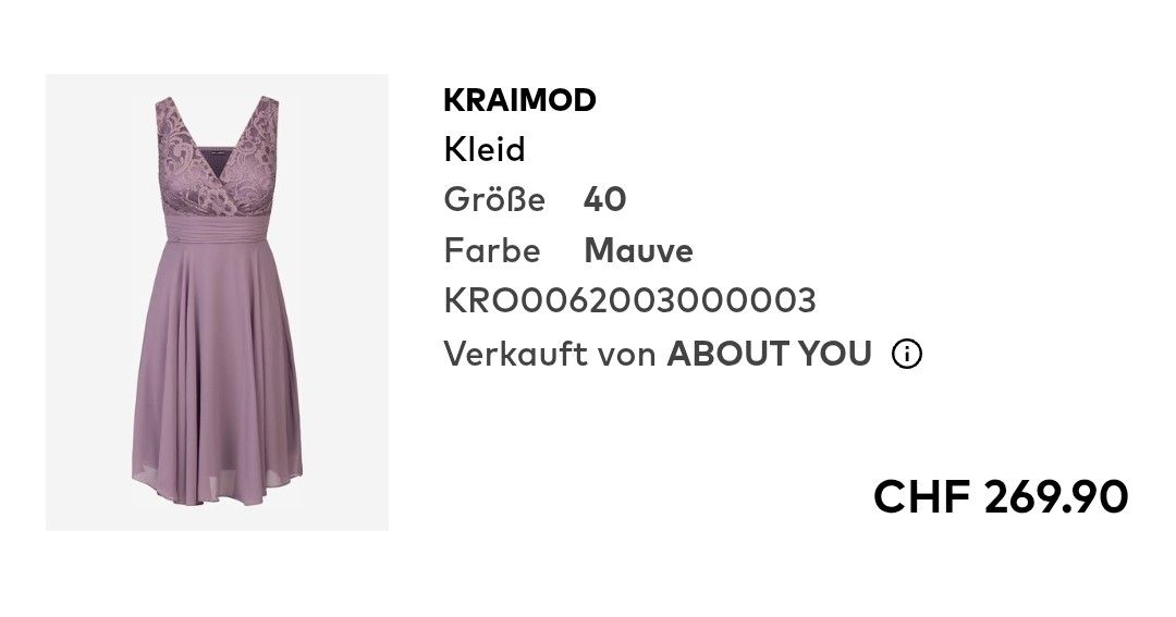 Vestiti: KRAIMOD Kleid Grösse 40 in Mauve – Nuovo (secondo la descrizione) da Ebnat-Kappel venduto da Capri-corn 2