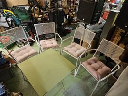 Gartenset Tisch mit 4 Stühlen