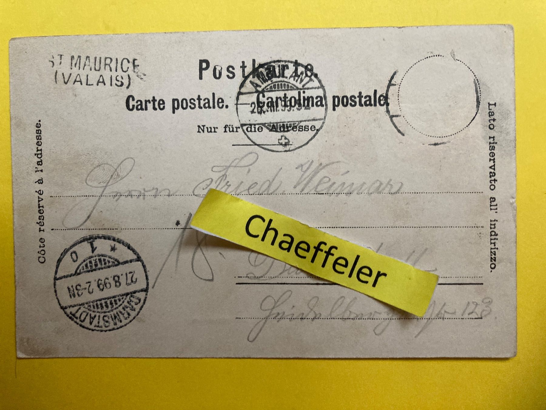 Cartes postales: 1899 Genève - Rue du Mont-Blanc – D'occasion à Zürich par Chaeffeler 1