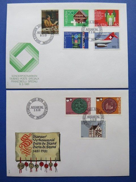 Tutti i francobolli: 13 FDC Frei-/Werbemarken 1980-1986 – Usato da Brunnen venduto da Kumari 2