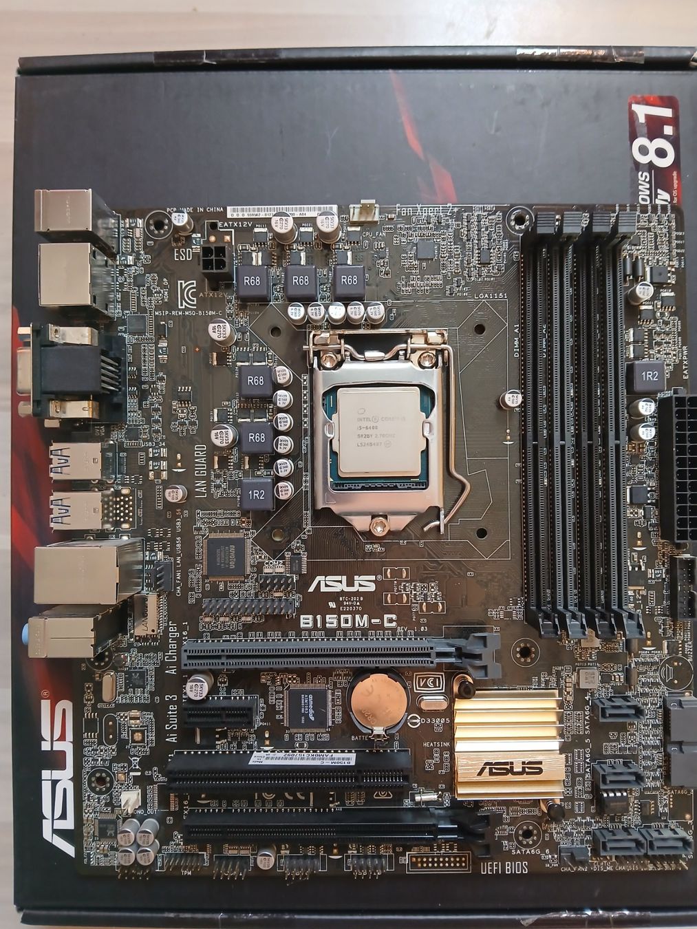Asus Schede madri: ASUS B150M-C Mainboard + i5-6400 CPU + I/O Blende – Usato da Reinach AG venduto da gra_dvs5