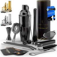 Shaker Set 14-tlg. Schwarz mit Rezeptkarten