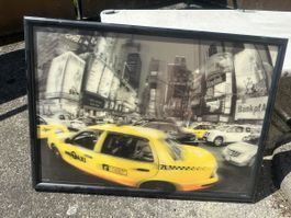 3D Bild New York, yellow Cab