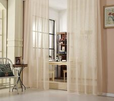 2Stk halbtransparente Vorhang in Leinenoptik creme 140x225