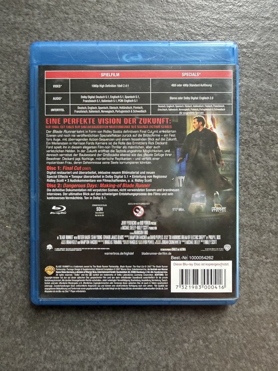 Alle DVDs: Blade Runner Final Cut 2-Disc Blu-ray Special Edition – Gebraucht aus Zürich von cENS0R 1