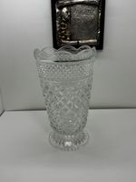 Kristall Vase Vintage Blumenmuster 💐 Top Zustand!