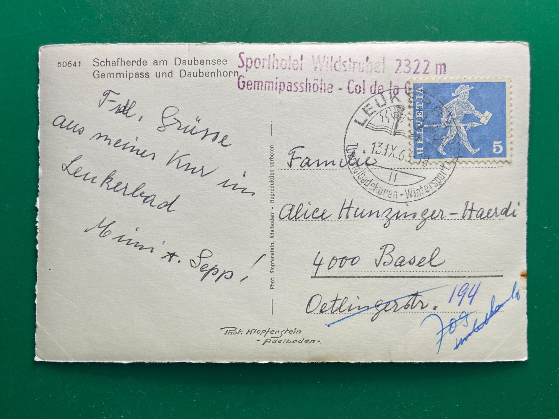 Cartoline postali: Gemmipass - Leukerbad - Schafherde – Usato da Steg VS venduto da danwer74 1