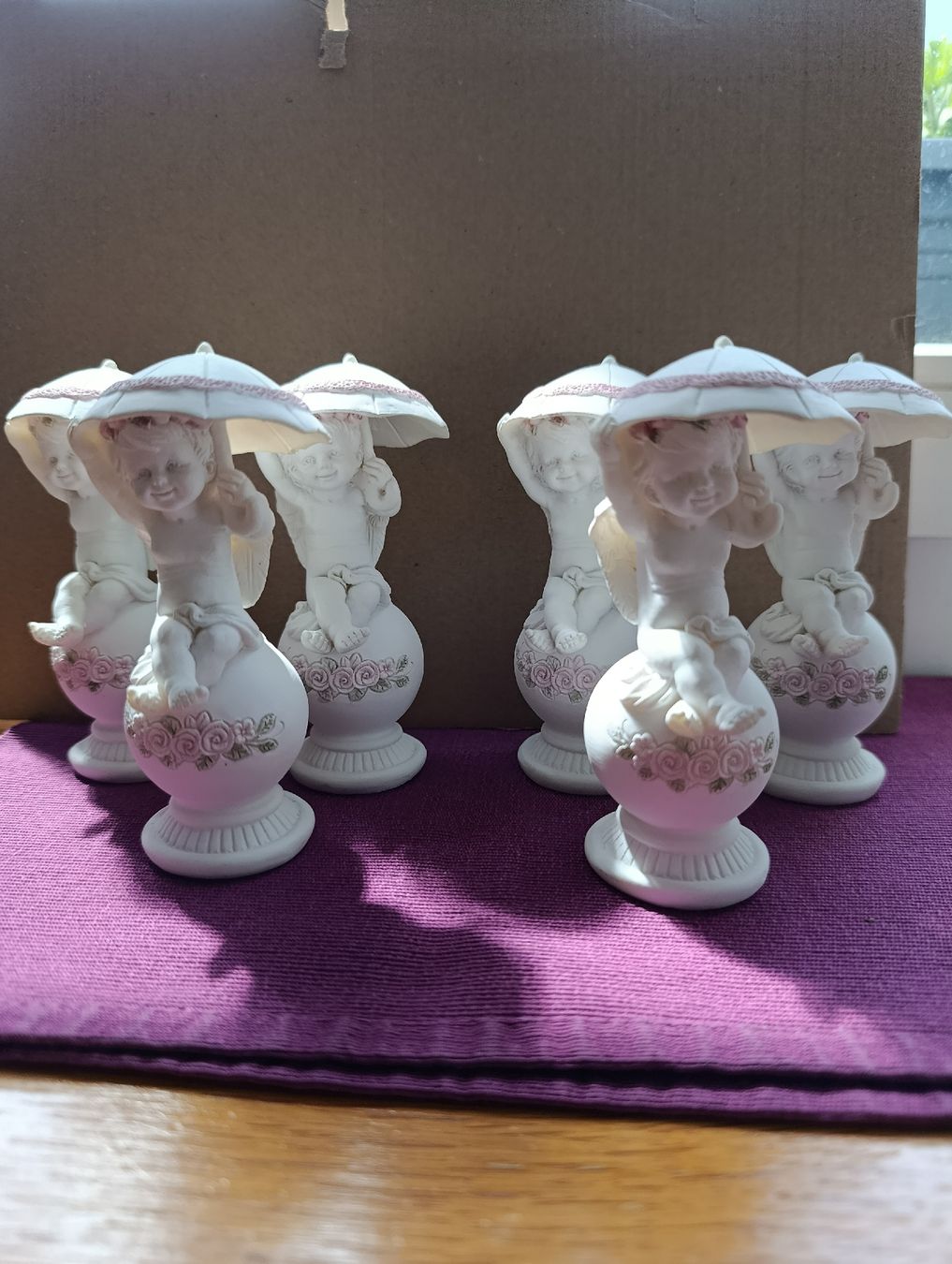 Statuette: Engel mit Schirm auf Kugel 6 Stück  – Nuovo (secondo la descrizione) da Elfingen venduto da Bimbo
