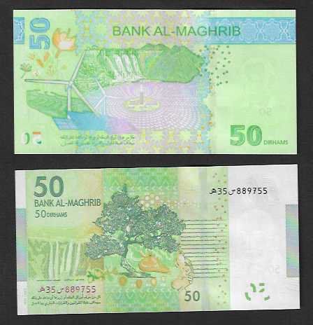 Banknoten: Morocco  50  Dirhams  2  Stück  Different  Bankfrisch – Neu (gemäss Beschreibung) aus Gordola von coinsandnotes 1