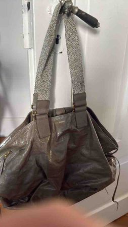Isabel Marant Handtasche Leder grau gebraucht Zustand