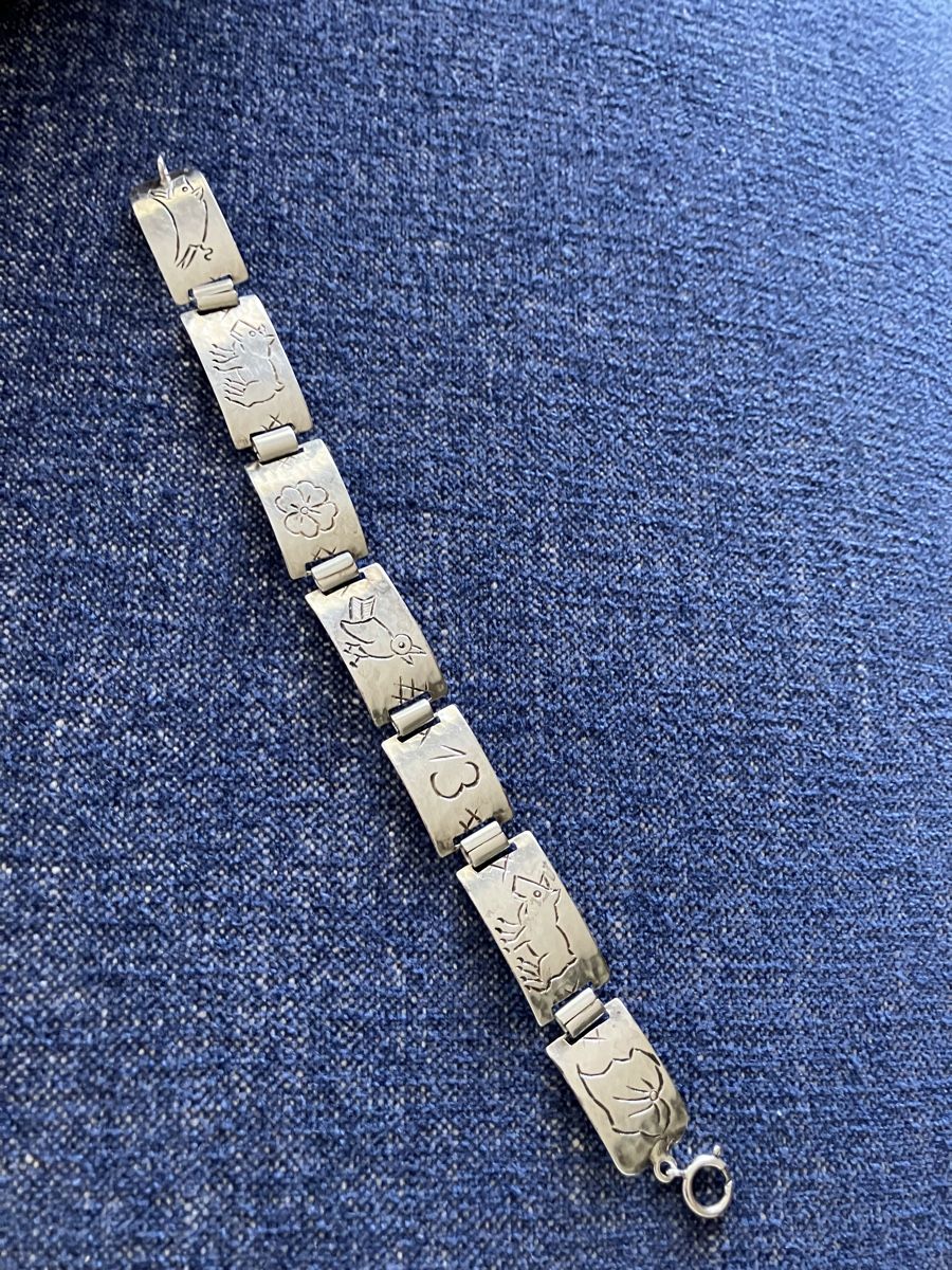 Bracciali & Braccialetti: Antikes Silberarmband mit Glückssymbolen – Usato da Düdingen venduto da Kalalua 2
