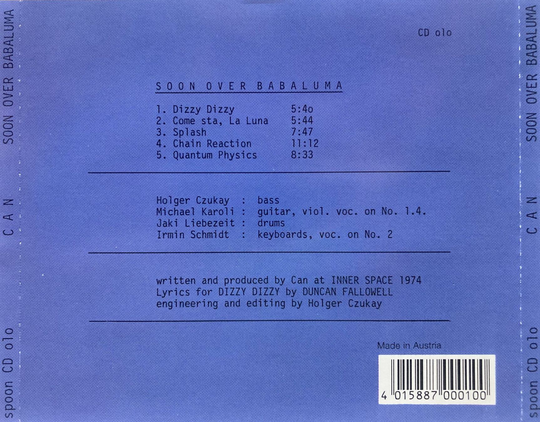 CD: CAN - SOON OVER BABALUMA – Usato da Bottens venduto da hotter-than-hell 1