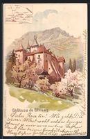 Litho Blonay, Le Château, Landkarte mit