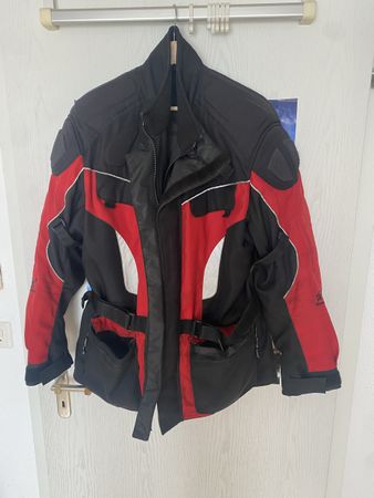 Motorradjacke schwarz/rot