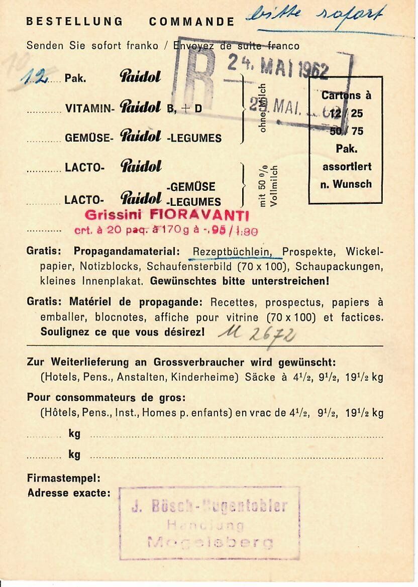 Tutti i francobolli: PK, Paidol Fabrik St.Gallen – Usato da Hochdorf venduto da Ziegel-16 1