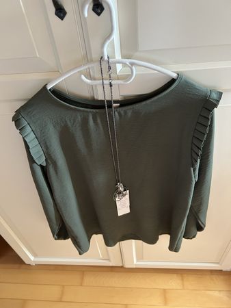 Blusen Top + Halskette Moda y Fashion, Grösse M
