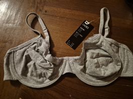 Bügel-BH Damen grau Baumwolle Grösse 90C neu mit Etikett