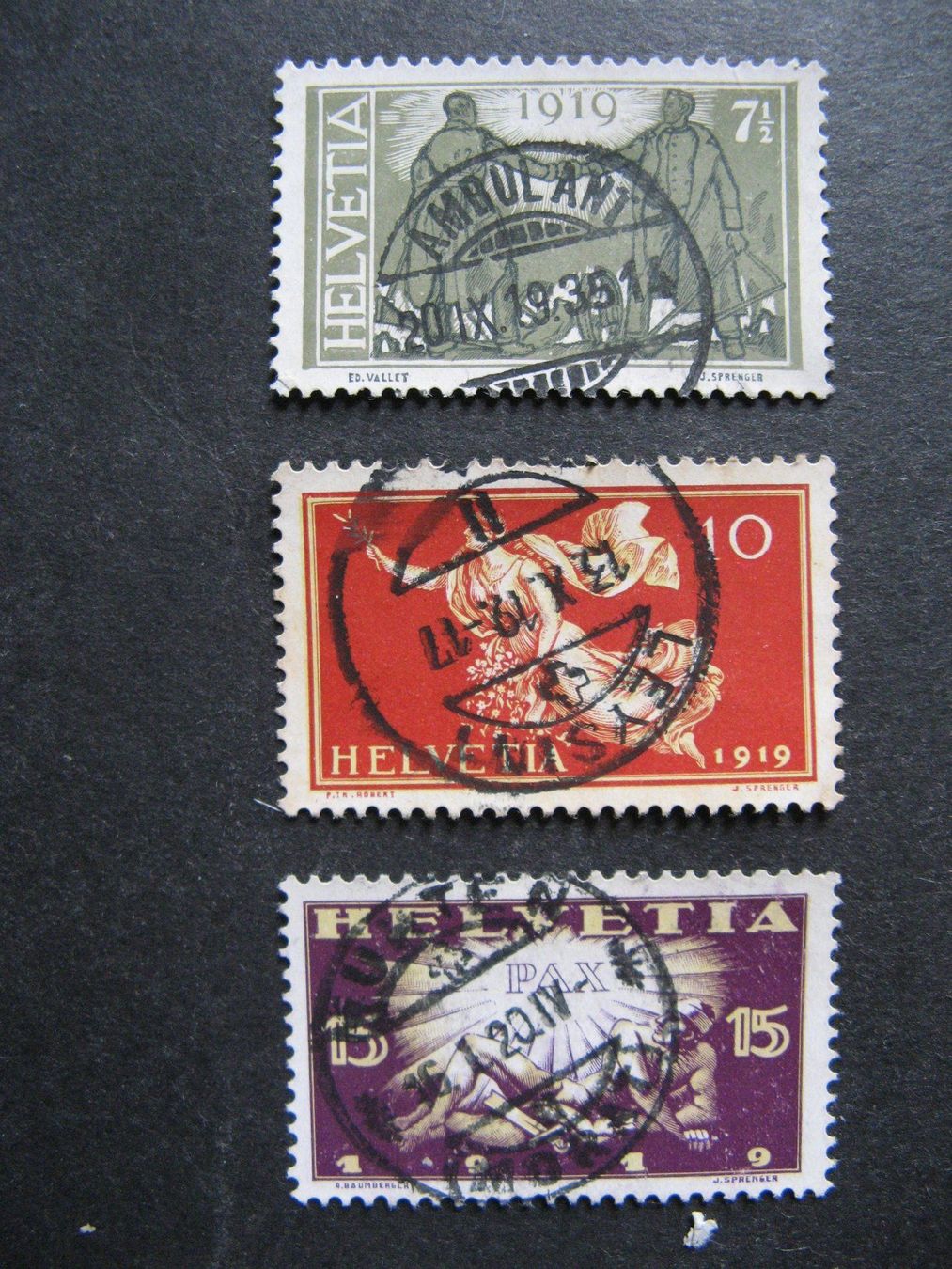 Tous les timbres: 1919 Friedensmarken Satz gestempelt – D'occasion à Frauenfeld par Interessent1