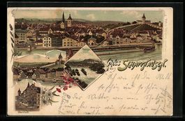Litho Schaffhausen, Rheinfall, Oberstadt