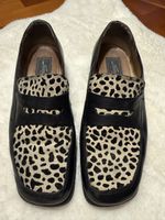 Loafer Simona Fashion schwarz Tierfellmuster Grösse 39