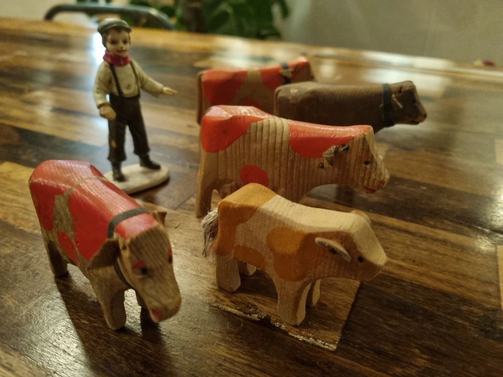 Lot De Jouets En Bois Anciens – Collection De Jouets Vintage