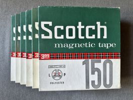 6xScotch 150 magnetic tape 7-inch spools 1100m polyester