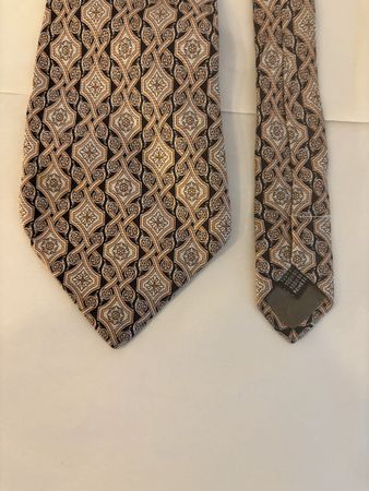 Cravatta Giorgio Contini seta motivo geometrico marrone