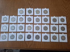 28 st 2Fr Schweiz silber 1860-1967