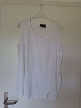 Schlichtes Weiss Träger-T-Shirt, Grösse 48