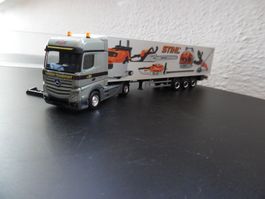 Herpa LKW Modell Actros Camion Transport STIHL 1:87 In Box