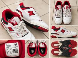 New Balance 550 Sneakers getragen  Grösse 50  Weiss/Rot