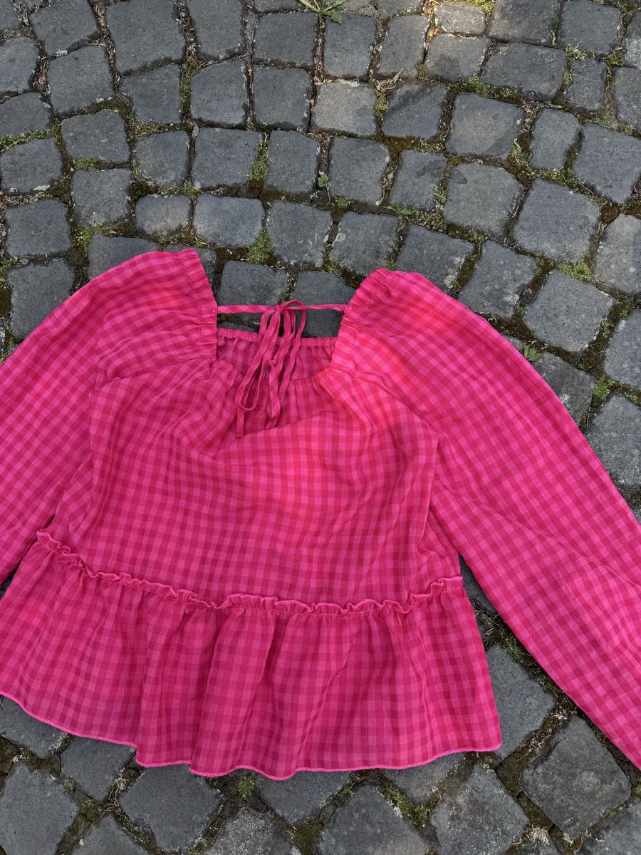 Camicette: Pink Plaid Ruffle Blouse Size S New Cottagecore – Nuovo e nell'imballaggio originale da Effretikon venduto da rus_2l2p 3
